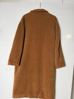 Lauren Vidal Billie Long Coat Camel Double-Breasted Teddy FR 44 - Image 2