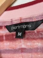 Portmans Women's Linen Striped Tie-Dye Crewneck T-Shirt - Size M - Image 2