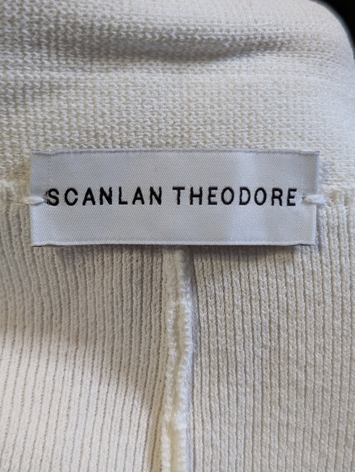 Scanlan Theodore Crepe Knit Waterfall Jacket Cream - Image 2
