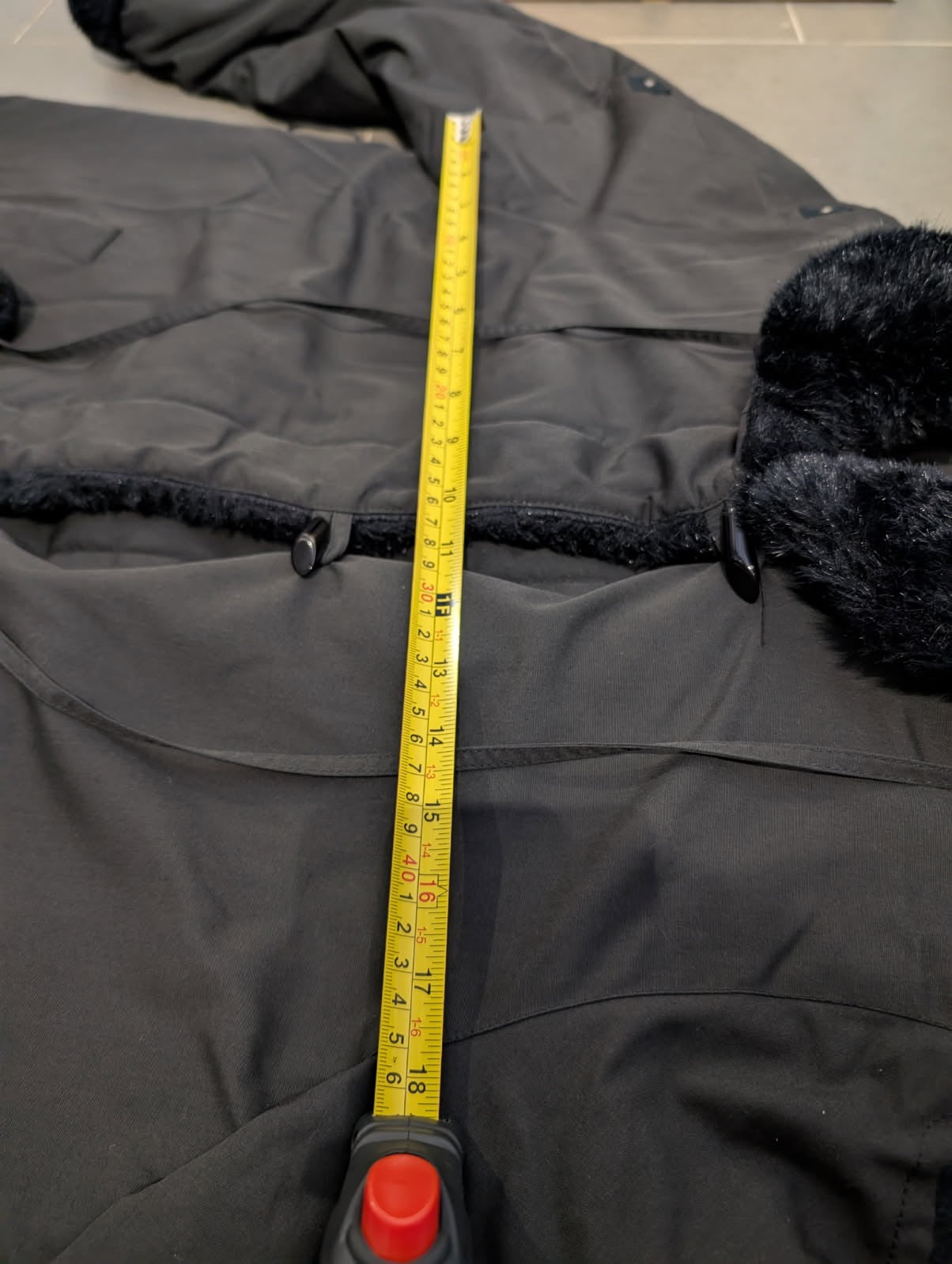 Vintage Quilted Faux Fur Trimmed Coat with Pom-Poms - Black - Image 2