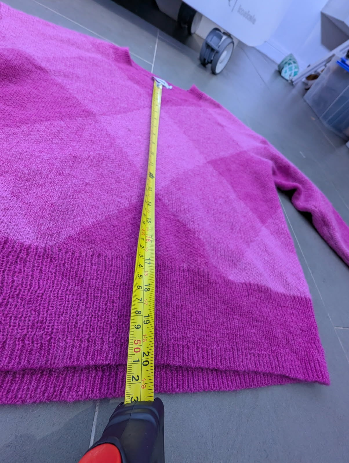 Marcs Mohair Blend Argyle Knit Sweater - Pink Purple Size XS - Image 2