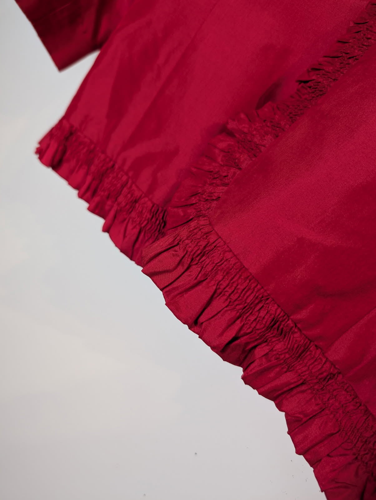 Sarissa Red Silk Ruffled Trim Jacket - Women's Size XL - Image 2