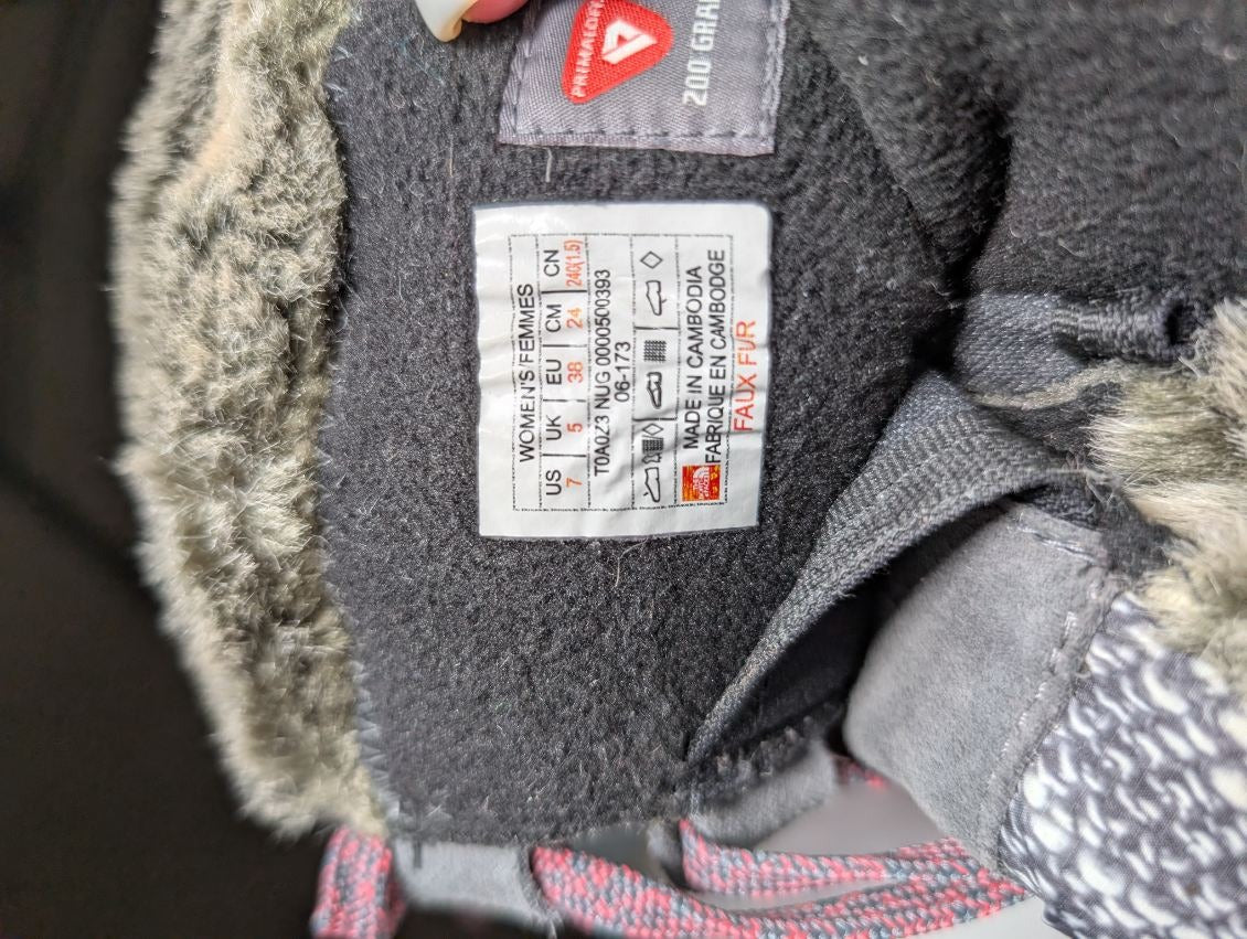 The North Face Nuptse Purna II Winter Boots Women's US 7 Grey - Image 3