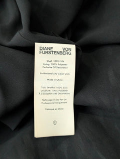 Diane Von Furstenberg Silk Asymmetrical Skirt - Black & White Abstract - Image 2