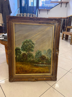 Joh Joh Oil on Canvas Landscape Painting in Ornate Gilt Frame - Image 1