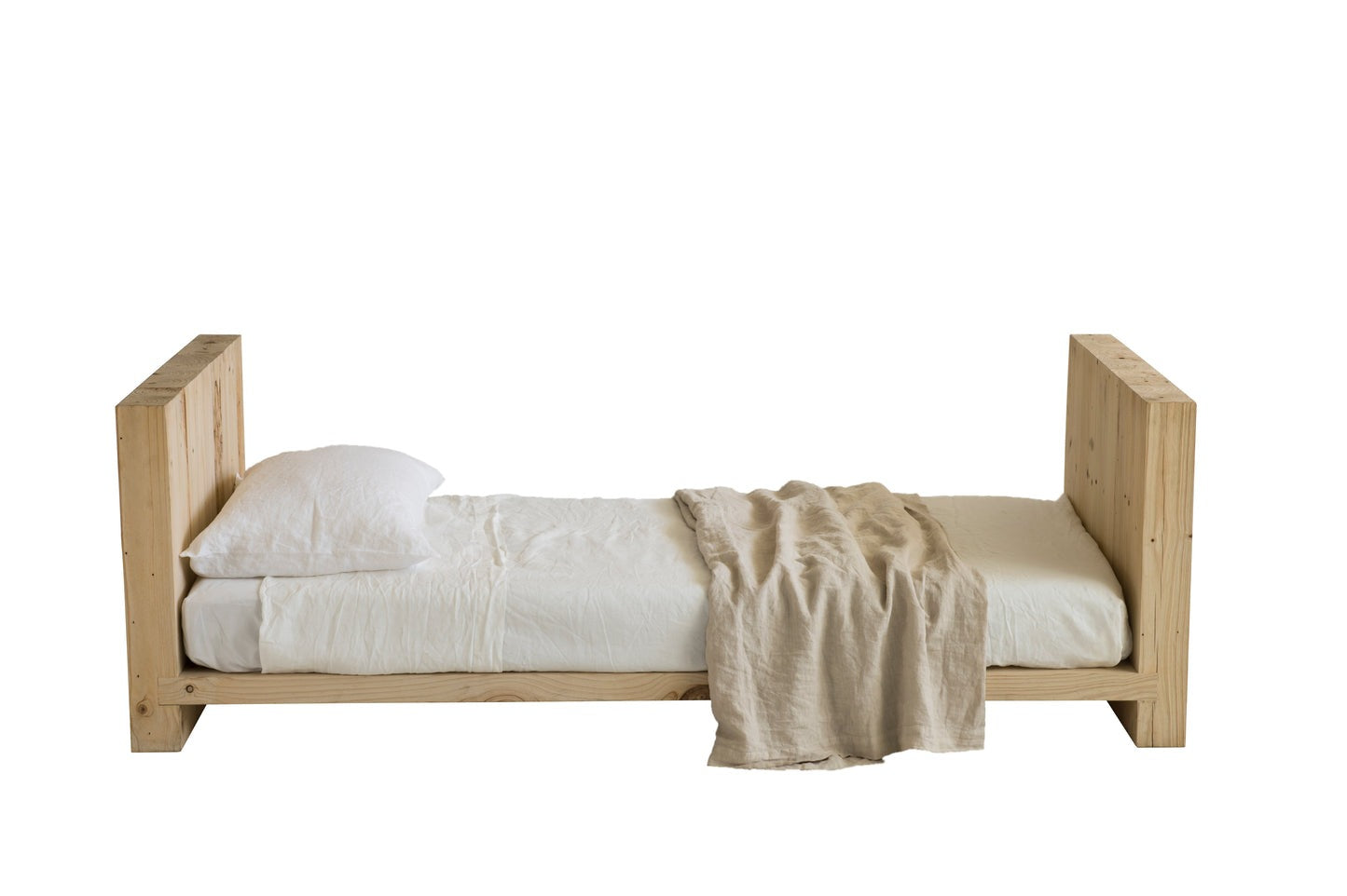 Mark Tuckey Basic Bed - King Single Solid Recycled Timber - Image 1