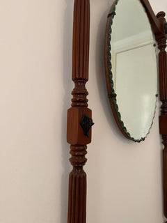 Vintage Victorian Style Wooden Hall Stand with Bevelled Mirror and Coat Hooks - Image 4