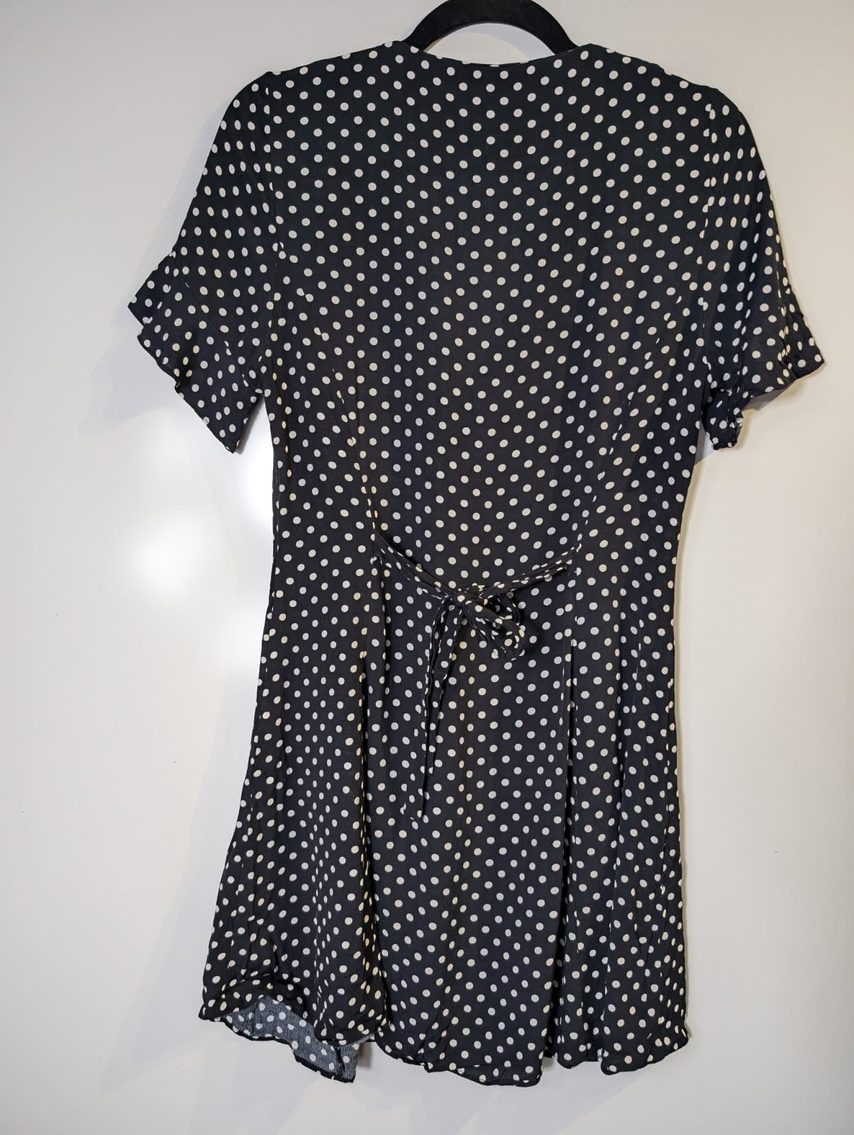 Zara Woman Polka Dot Button-Front Mini Dress Black and White XS - Image 2