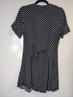 Zara Woman Polka Dot Button-Front Mini Dress Black and White XS - Image 2