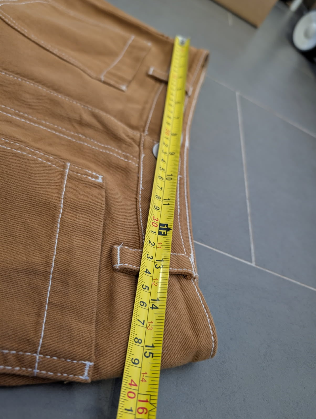 Amelius Brown Canvas Flare Pants - Contrast Stitching Women's Size 10 - Image 2