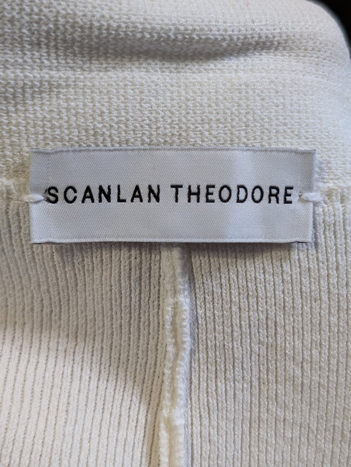Scanlan Theodore Crepe Knit Waterfall Jacket Cream - Image 2