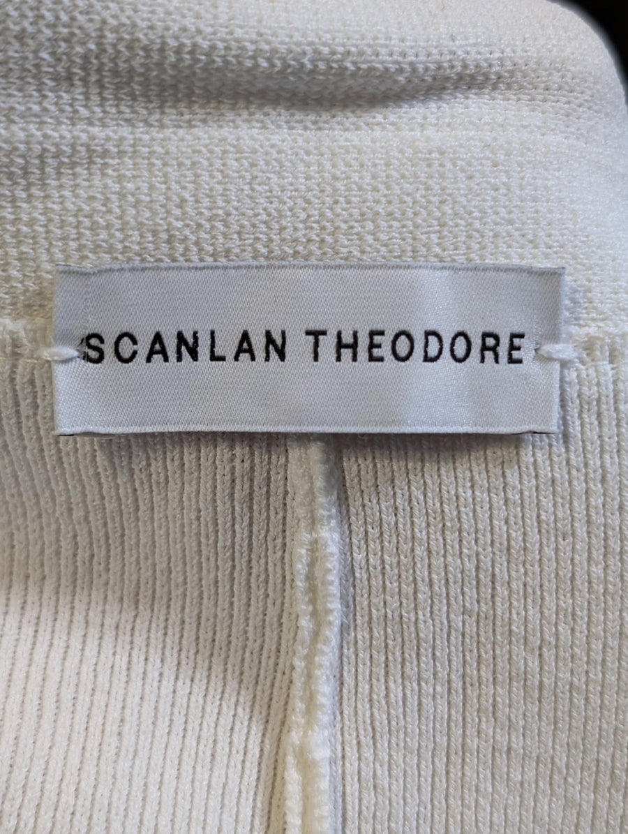 Scanlan Theodore Crepe Knit Waterfall Jacket Cream - Image 2