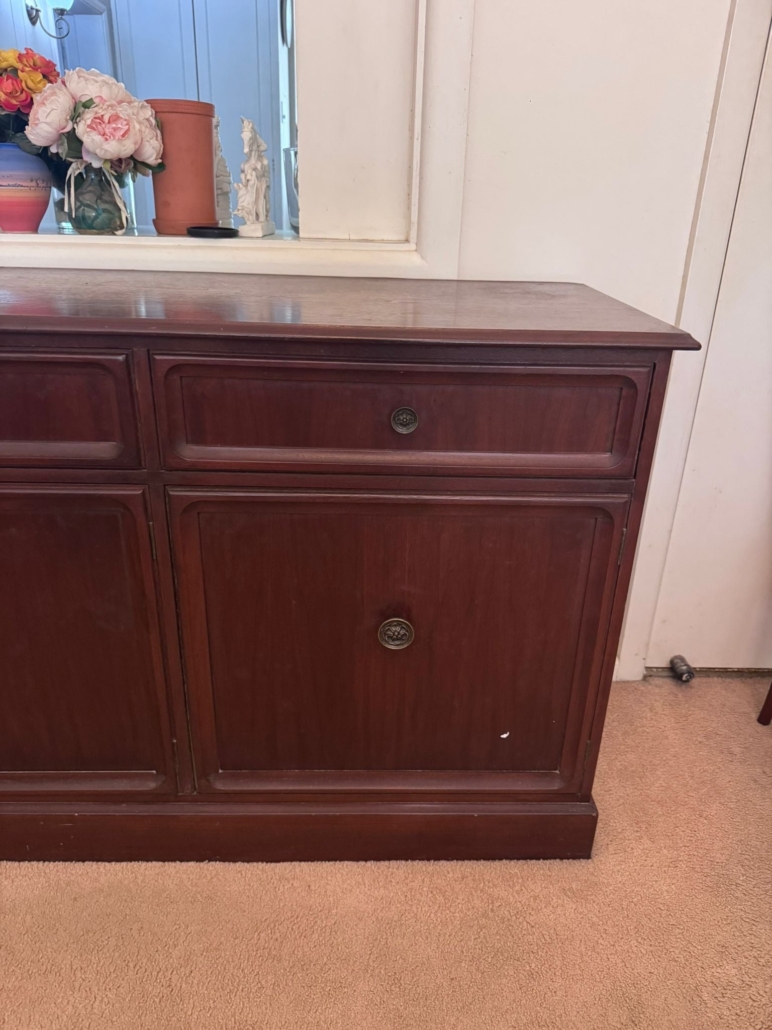 Vintage Walnut Buffet Sideboard 1972 Mid Century Restored By Parker  - Image 1