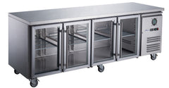 FED-X Commercial 4-Door Stainless Steel Under-Counter Fridge 553L - Image 1
