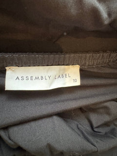 Assembly Label Black Cotton Square Neck Midi Dress - Size 10 - Image 2