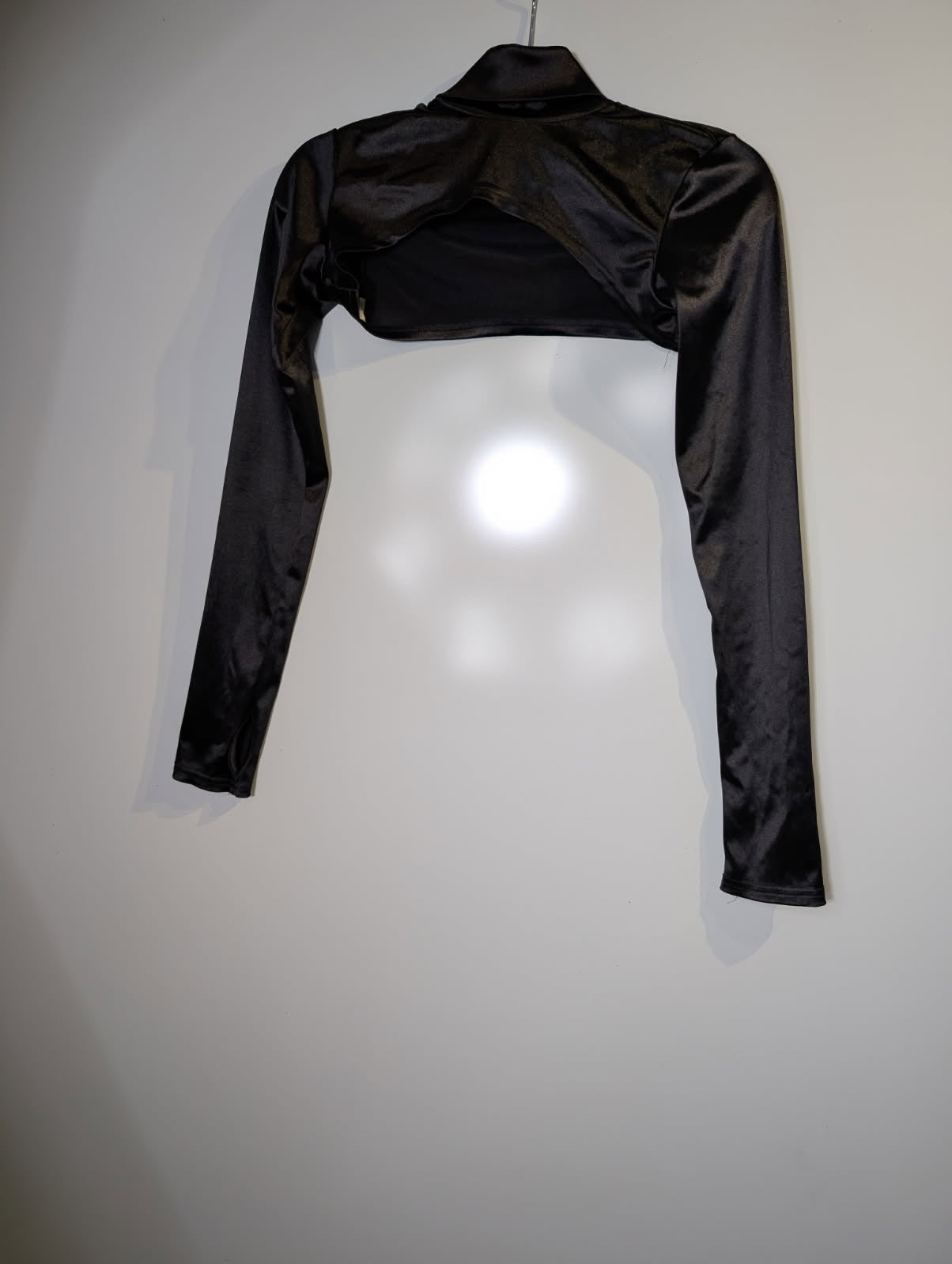 I.AM.GIA Black Satin Mock Neck Bolero Shrug Size S - Image 2