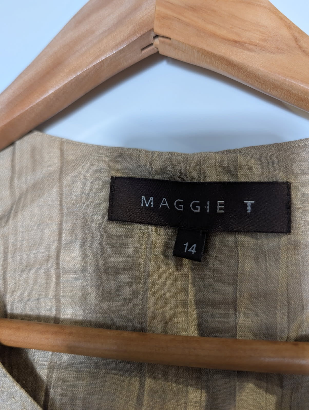 Maggie T Textured Open Front Cardigan Jacket - Beige Size 14 - Image 2