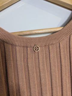 Aje Ribbed Knit Tank Top Tan Size M - Image 2