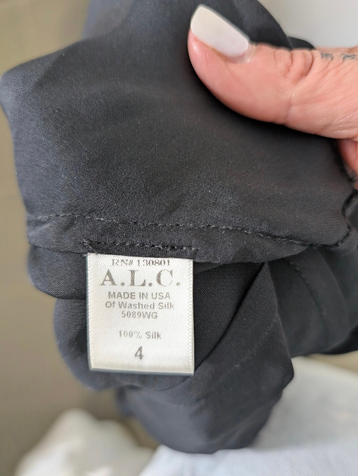 A.L.C. Sleeveless Peplum Top - 100% Washed Silk Black Size 4 - Image 2