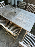 Teak Outdoor Dining Set - 2 Tables & 14 Folding Chairs - Image 2