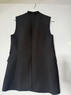 Cue Black Textured Sleeveless Longline Vest Size 10 - Image 2
