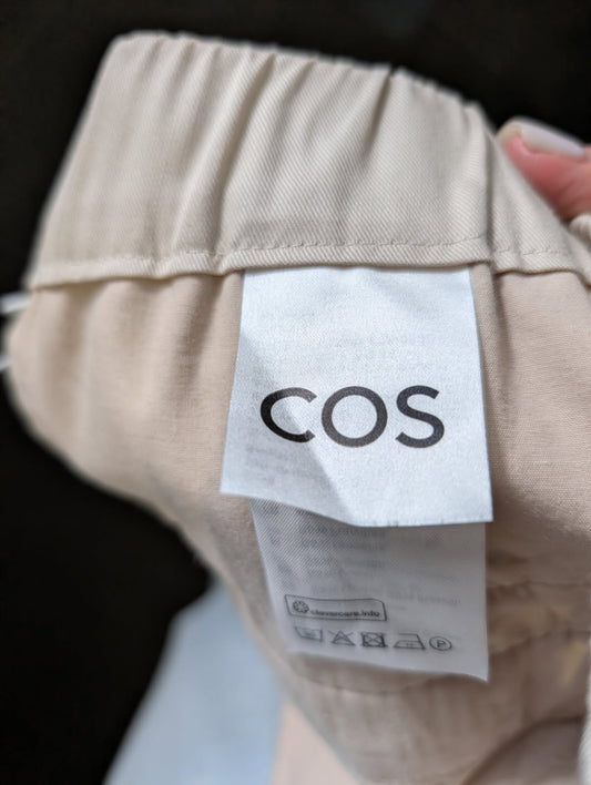 COS Men's Elasticated Waist Trousers - Beige Lyocell Blend - Image 2