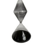 Modern Diamond-Shaped Glass Hourglass with Black Sand - Image 2