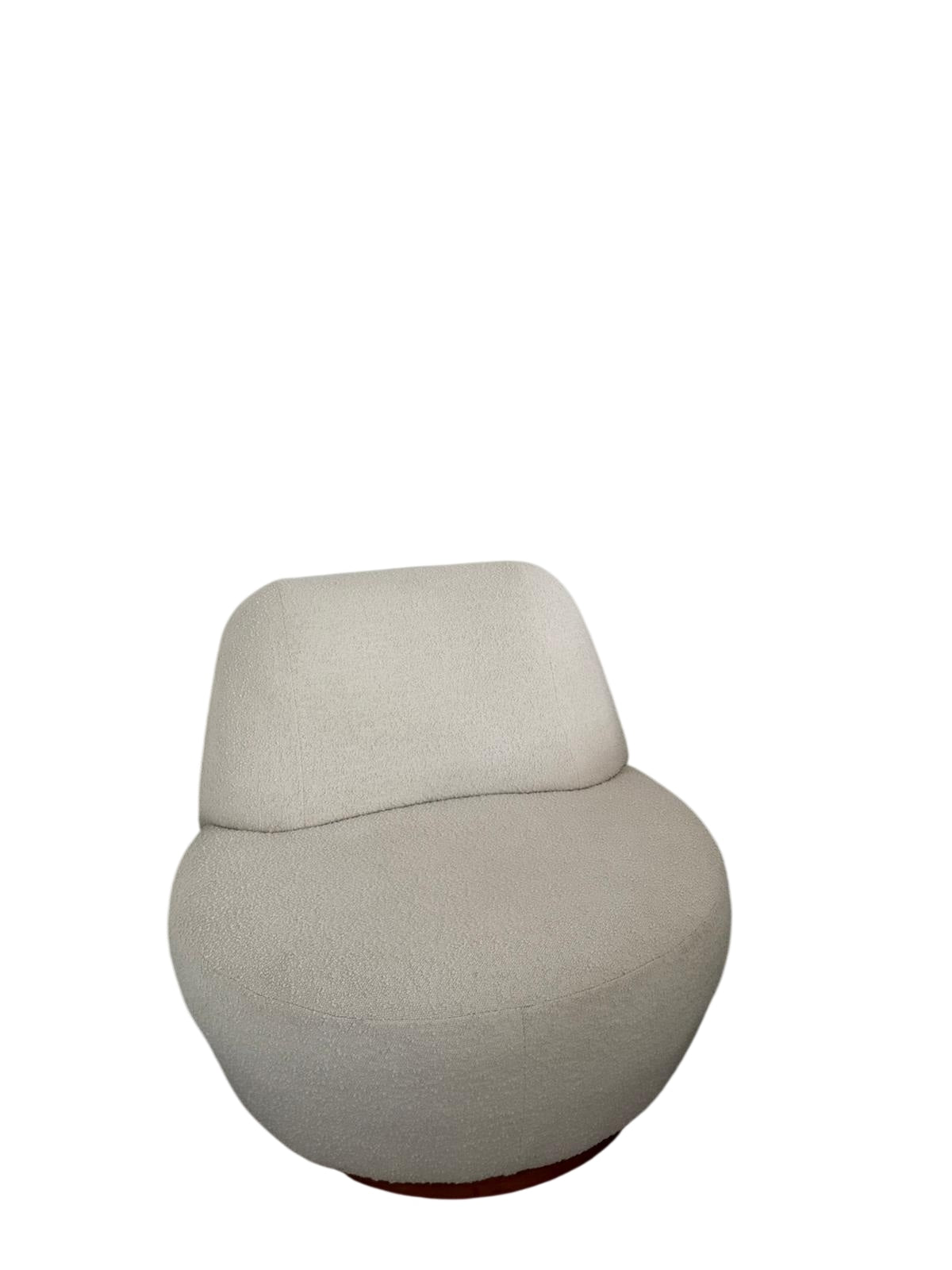 White Bouclé Accent Chair Occasional Chair - Image 1