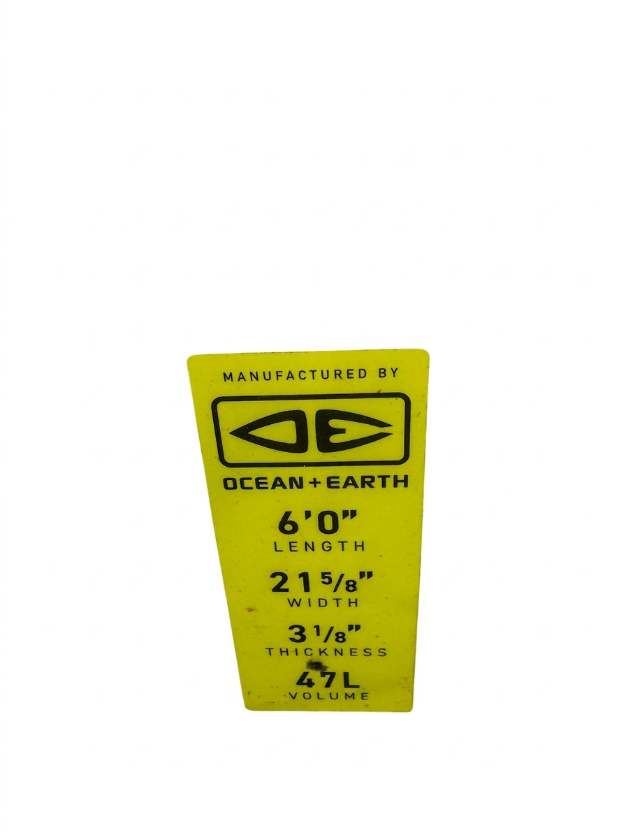 Ocean & Earth Ezi Rider Surfboard 6'0 Blue and Yellow - Image 2