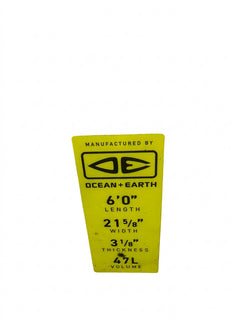 Ocean & Earth Ezi Rider Surfboard 6'0 Blue and Yellow - Image 2