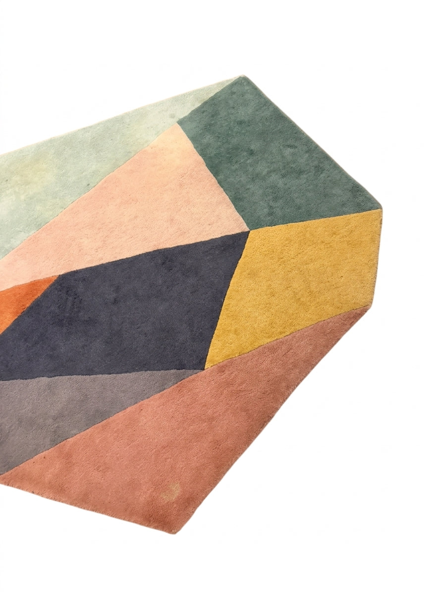 Bo Concept Prism Wool Rug Multi-Coloured Geometric 147cm x 146cm - Image 1