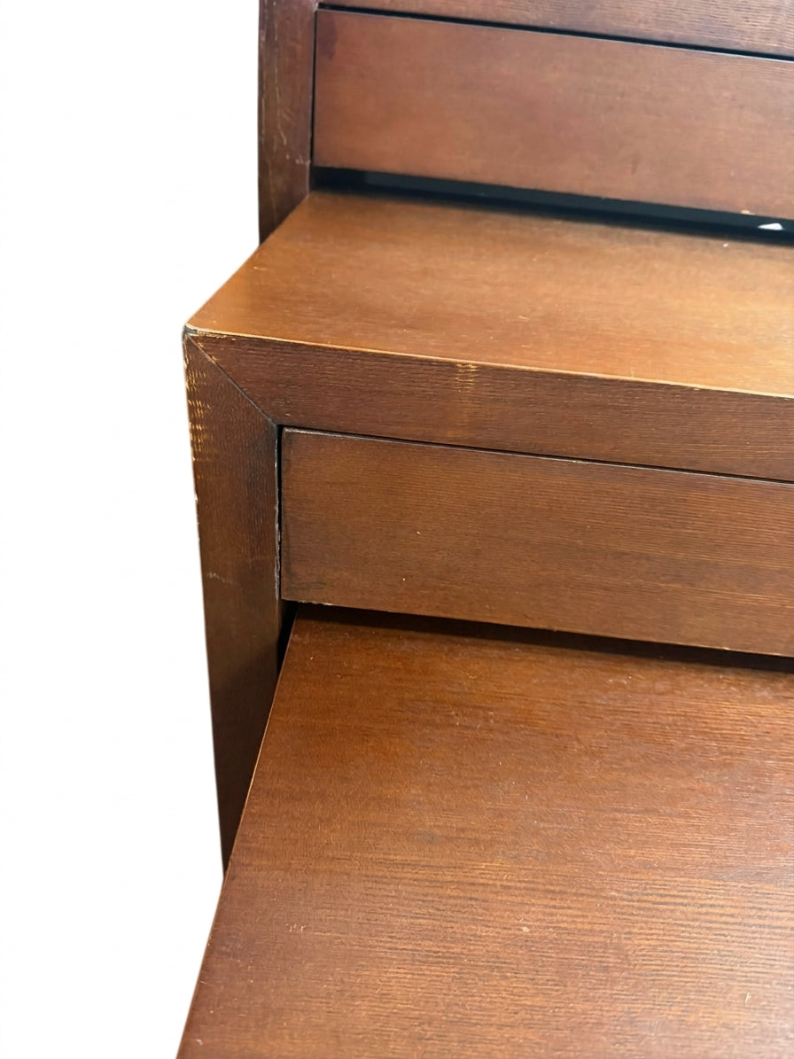Unbranded Nesting Display Tables Set of 5 Dark Wood Finish - Image 3