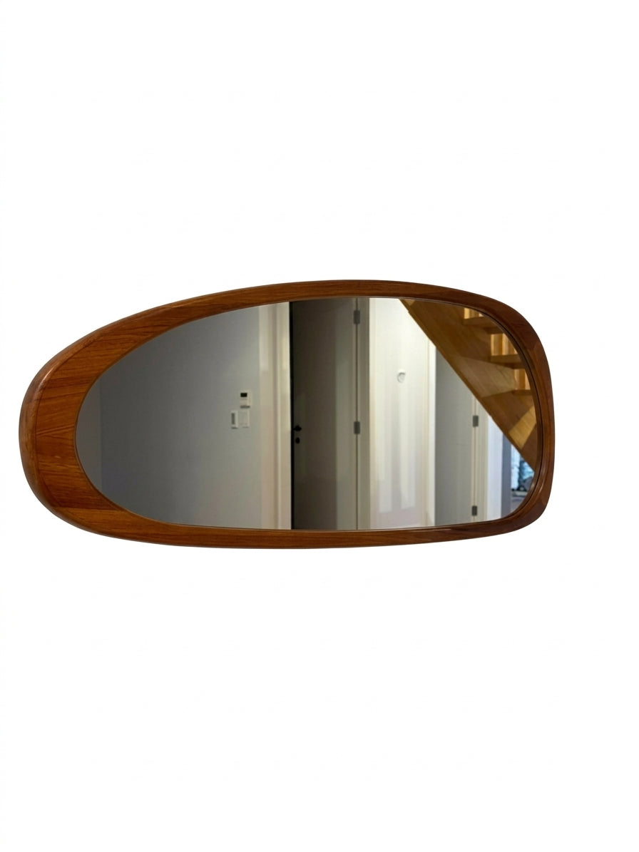 West Elm Mid-Century Modern Organic Teak Wall Mirror - Image 1