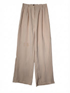Atmos&Here High-Waisted Pleated Wide-Leg Trousers Beige Size 12 - Image 1
