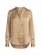 Peter Werth Silk Button-Down Blouse Gold Size 10 - Image 1