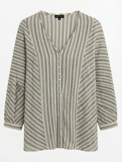 Massimo Dutti Striped Button-Down Blouse Women's XS - Image 1