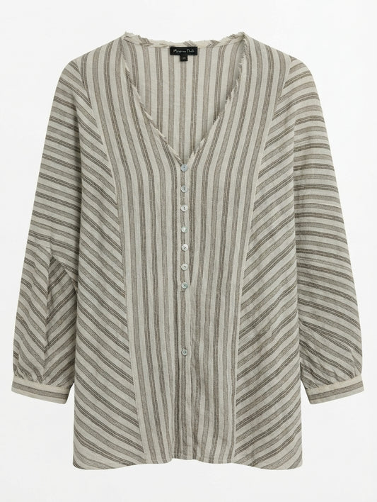 Massimo Dutti Striped Button-Down Blouse Women's XS - Image 1
