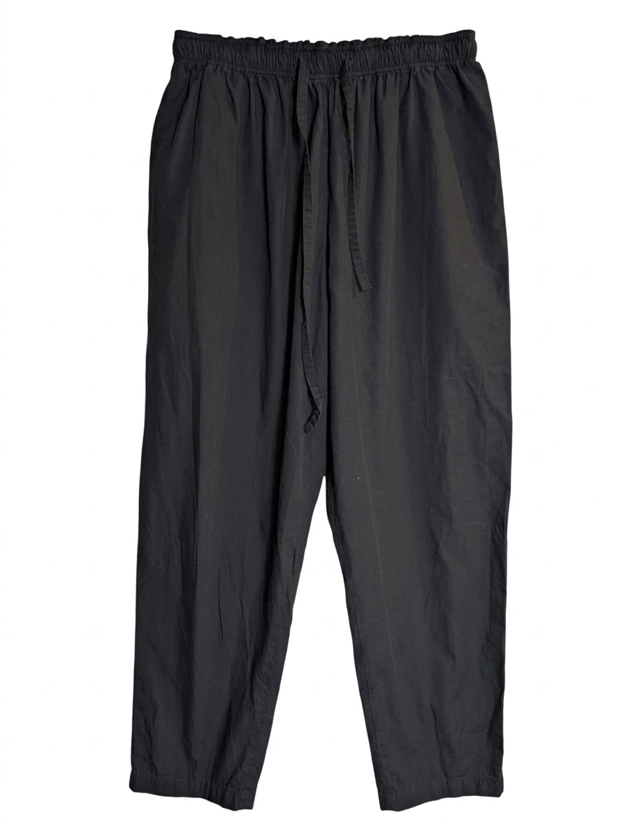 Bassike Organic Cotton Lounge Pants Black Elastic Waist Joggers - Image 1