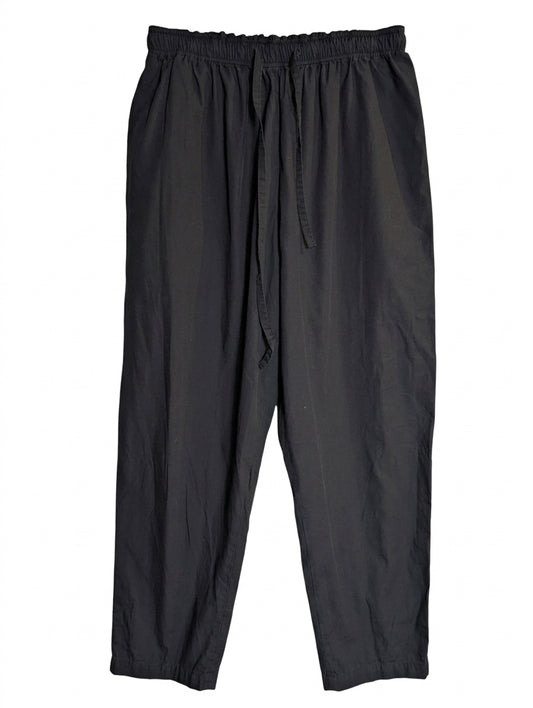 Bassike Organic Cotton Lounge Pants Black Elastic Waist Joggers - Image 1
