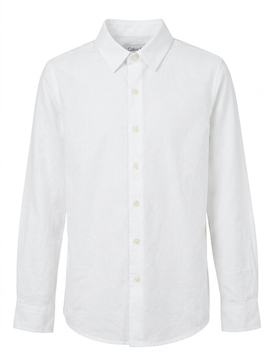 Calvin Klein Kids Long Sleeve Button-Down Shirt White Size 12 - Image 1