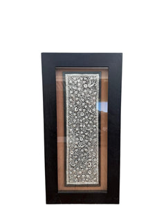 Artisan Hand-Embossed Metal Wall Art Panel Floral and Bird Motif 1200x600mm - Image 1