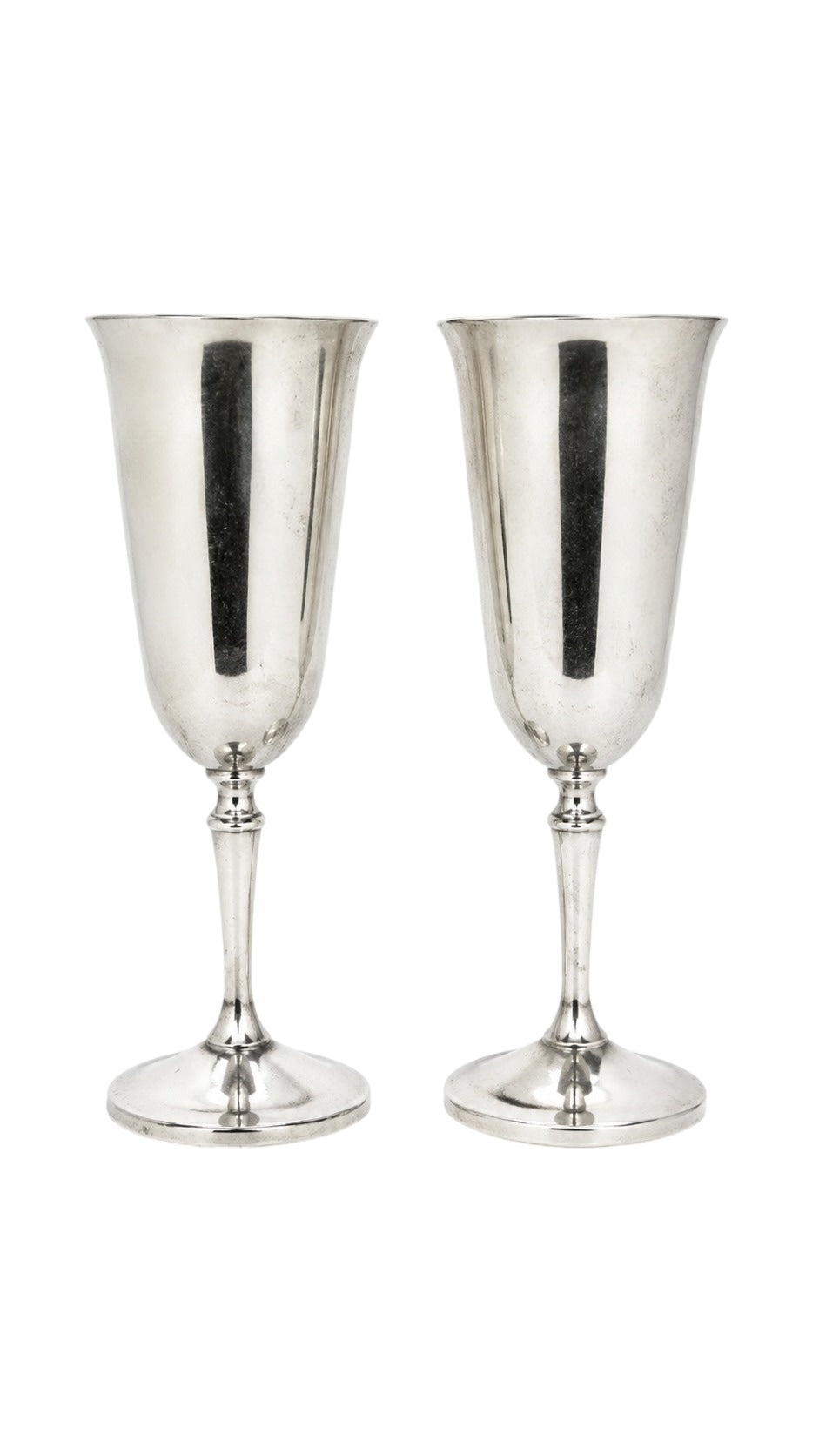 Vintage Silver Plated Champagne Flutes - Elegant Set Of Two - Image 1