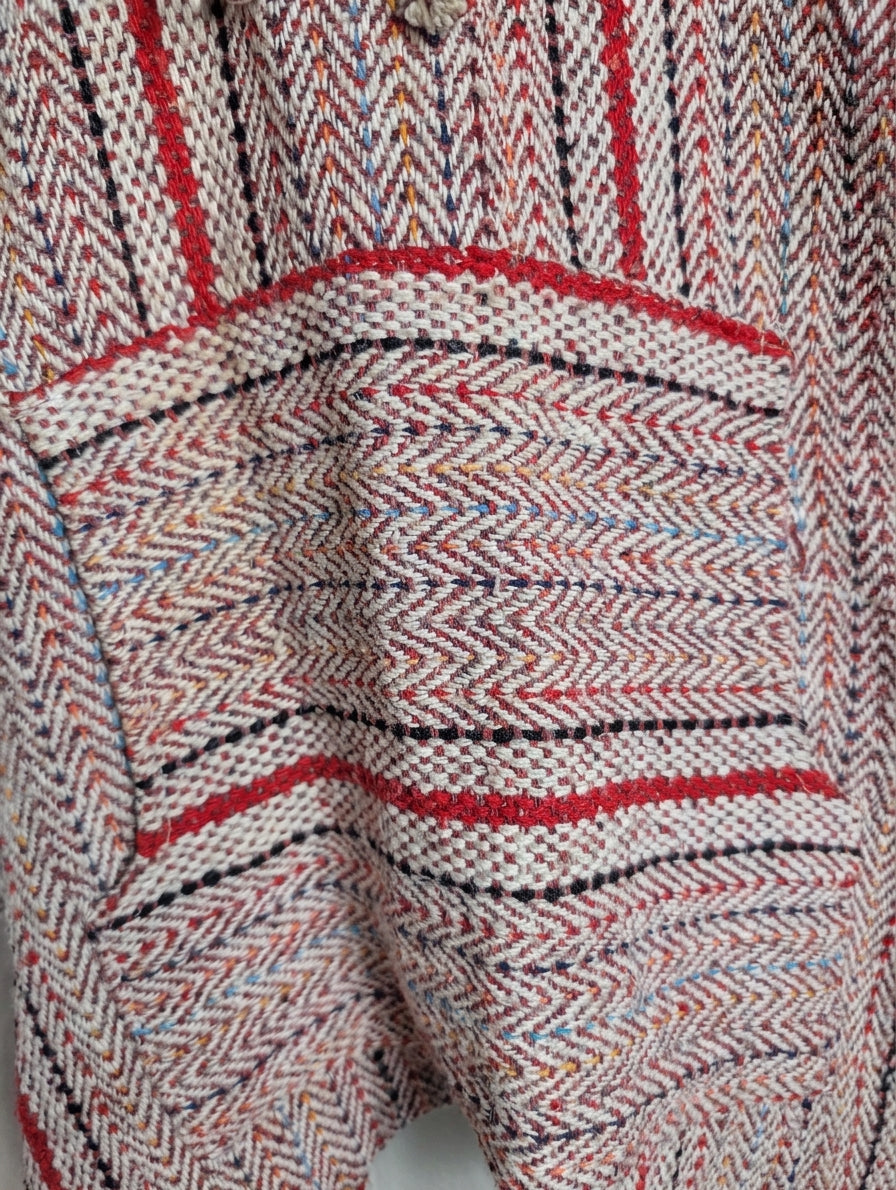 Confecciones Angy Mexican Baja Hoodie Red Striped Pullover XL - Image 1