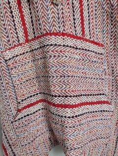 Confecciones Angy Mexican Baja Hoodie Red Striped Pullover XL - Image 1