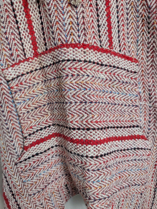 Confecciones Angy Mexican Baja Hoodie Red Striped Pullover XL - Image 1
