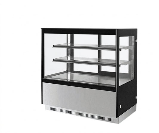 Belleview Commercial Refrigerated Cake Display Showcase Black/Steel - Image 1