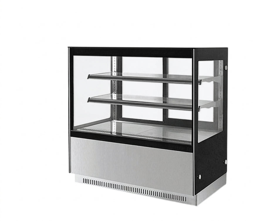 Belleview Commercial Refrigerated Cake Display Showcase Black/Steel - Image 1