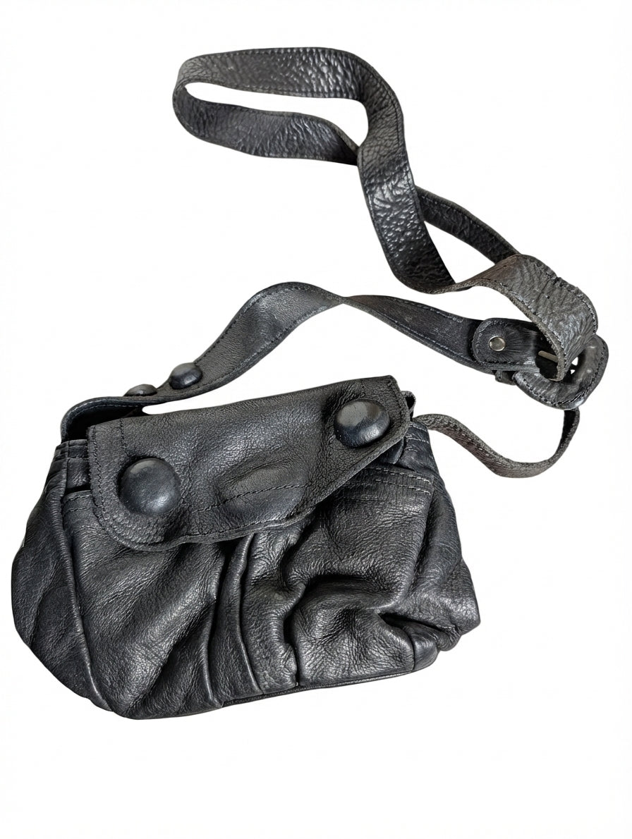 Saba Leather Crossbody Bag Black
