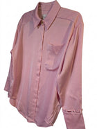 Aje Satin Button-Down Shirt Pink Size 6 - Image 1