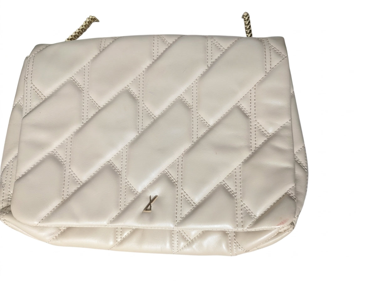 Ginger & Smart Quilted Leather Shoulder Bag Cream Gold Chain - Image 1